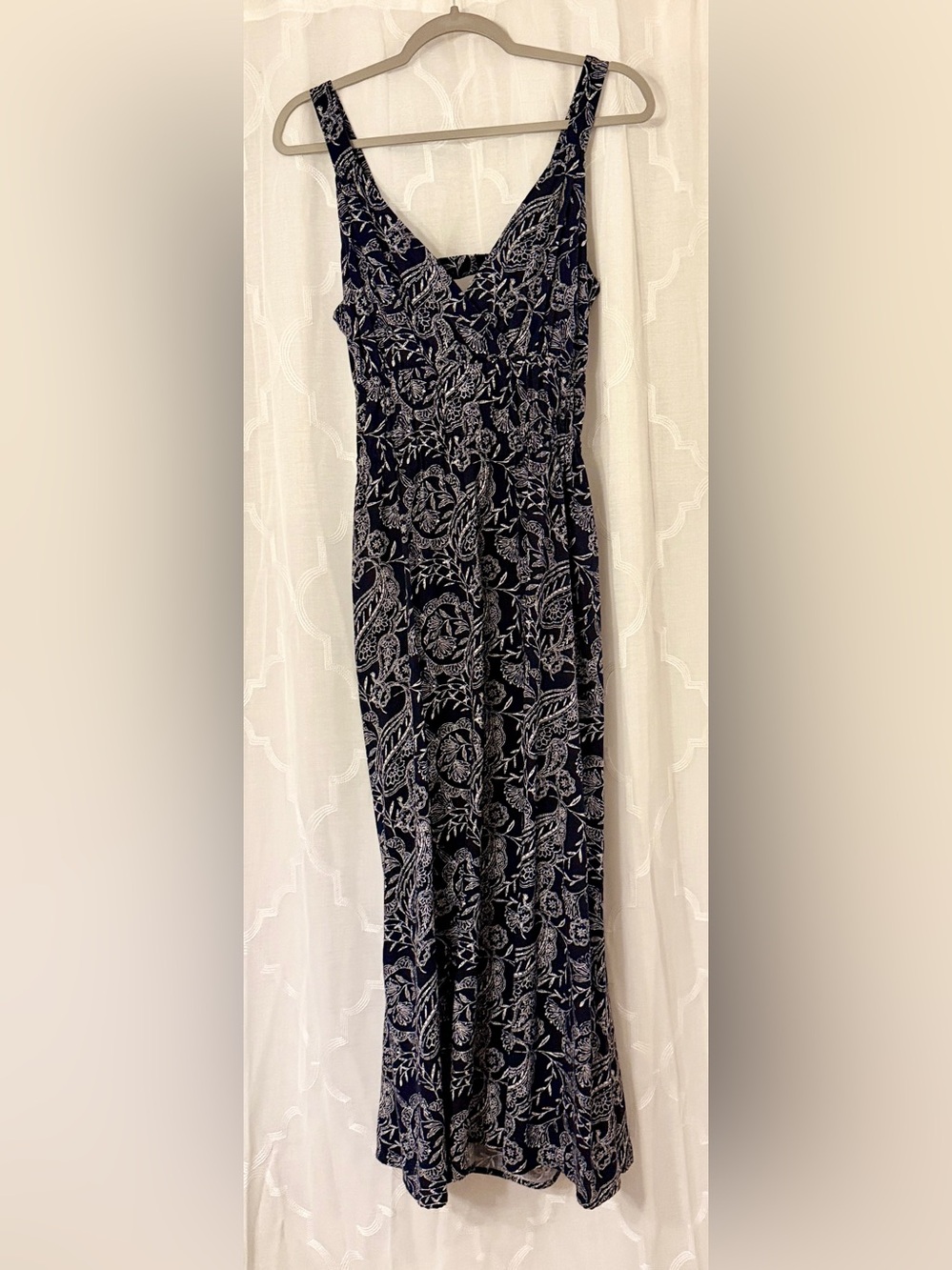Universal Thread Navy White Printed Maxi Dress Small